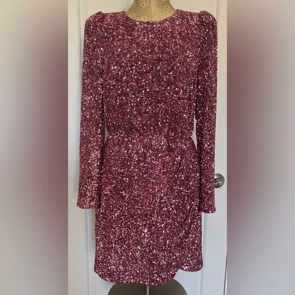 slim fit dress slacks Lauren Sweetheart A-Line Glitter Sequin Dress